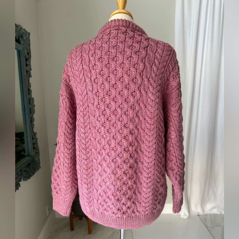 Vintage Clady Knit 100% Pure New Wool Fisherman Sweater - Picture 8 of 10